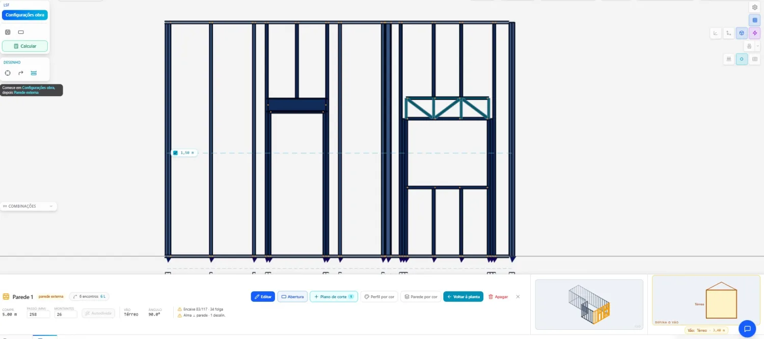 LSF walls with openings